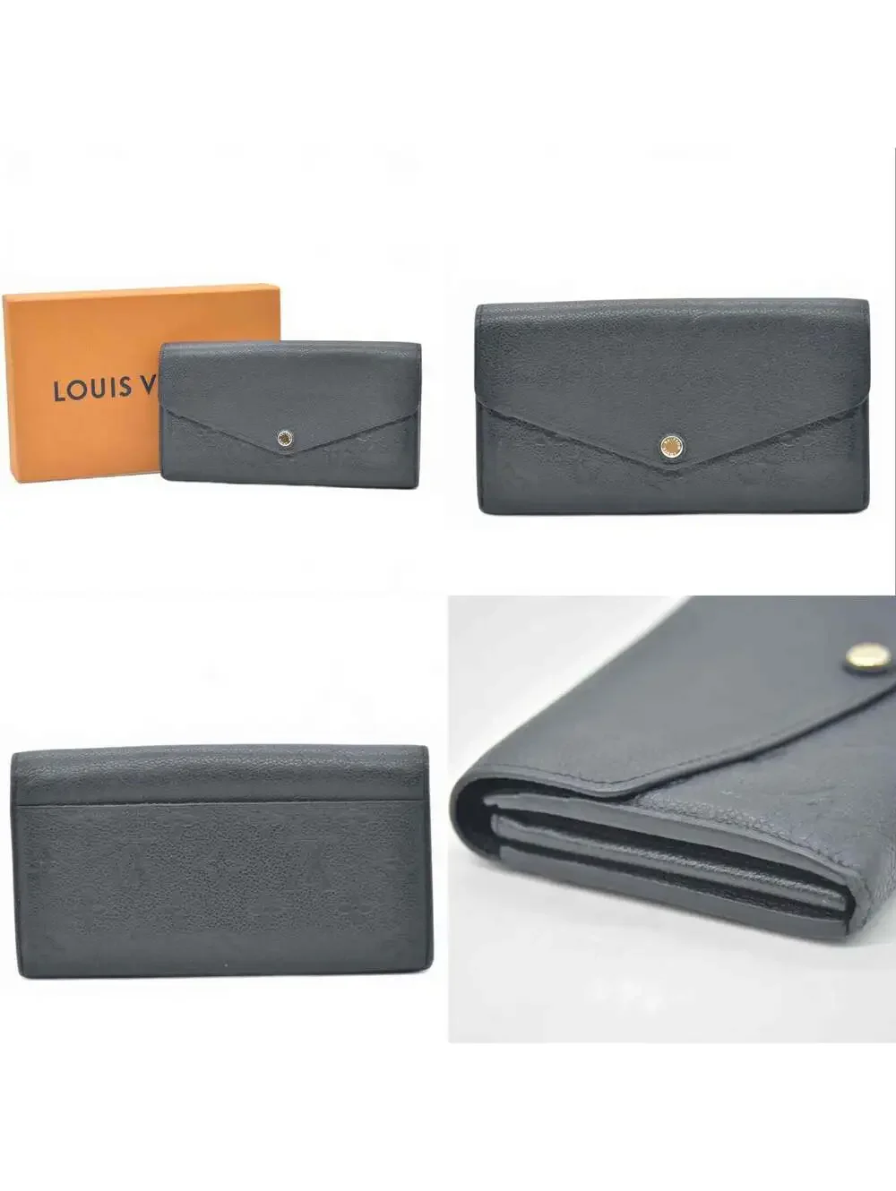 2015 Louis Vuitton Empreinte Sarah Wallet NM Black CA2115
